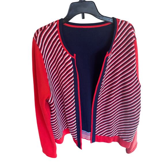 Cabi red, white and blue reversible cardigan - Medium - Picture 1 of 8